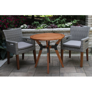 Dezi 3 piece discount bistro set with cushions